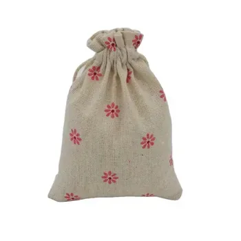 Cotton Linen Organizer Drawstring Pouch