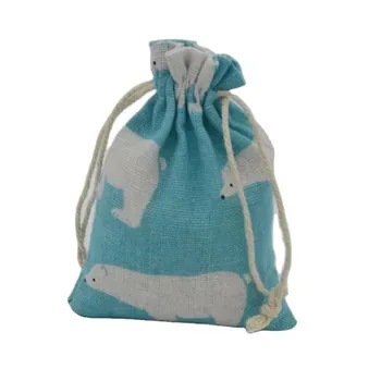 Cotton Linen Organizer Drawstring Pouch