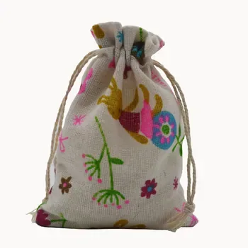 Cotton Linen Organizer Drawstring Pouch