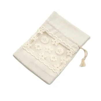 Custom Clear White Silk Drawstring Bag