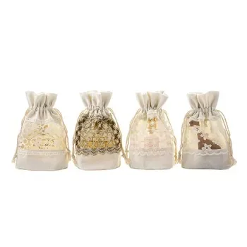 Custom Clear White Silk Drawstring Bag