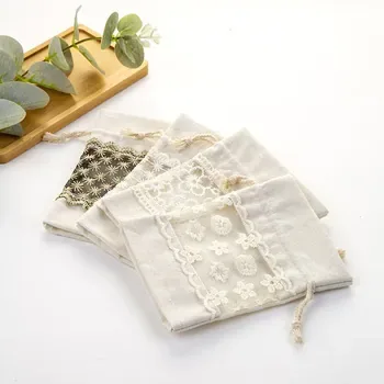 Custom Clear White Silk Drawstring Bag