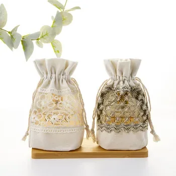Custom Clear White Silk Drawstring Bag