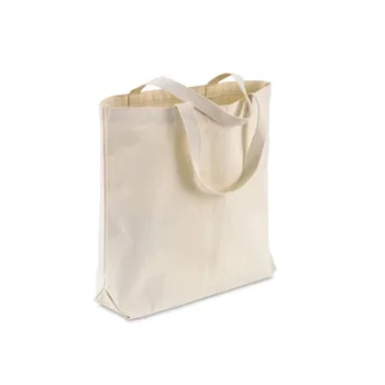 Canvas Zipper Tote Bag with Pocket