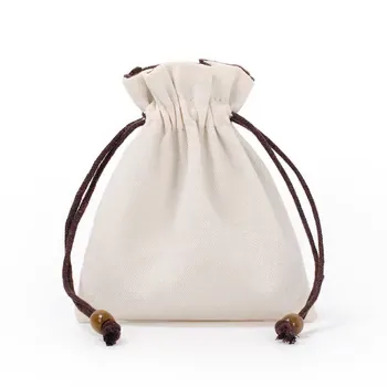 Custom Natural Canvas Drawstring Gift Bag