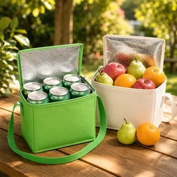 Custom Insulated Zippered Non-Woven Food Delivery Cooler Bag