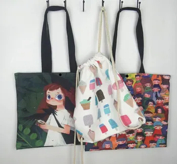 Custom Rainbow-Print Canvas Shopping Tote