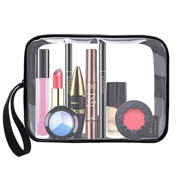 Black Clear PVC Oxford Makeup Bag