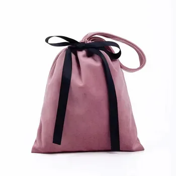 Custom Pink Drawstring Gift Bag
