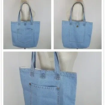Custom Denim Shopping Tote ZG20250417A4