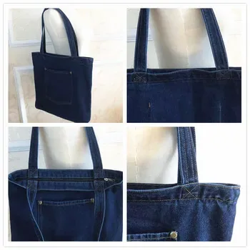 Custom Denim Shopping Tote ZG20250417A4