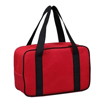 Red Oxford Foil-Lined Lunch Cooler Tote
