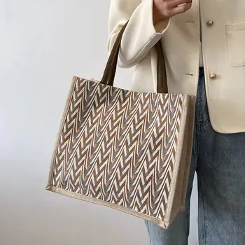 Custom Jute Shopping Tote ZG20250220A2