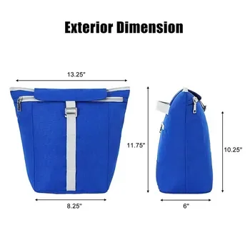 Custom Insulated Foil-Lined Blue Polyester Lunch Cooler Bag