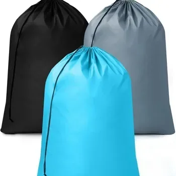 Custom Foldable Drawstring Polyester Laundry Bag