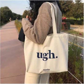 Canvas Shopping Tote with Interior Pockets
