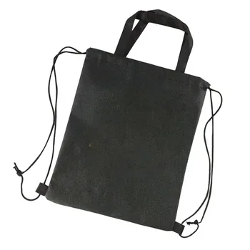 Black Non-Woven Drawstring Backpack