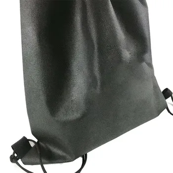 Black Non-Woven Drawstring Backpack