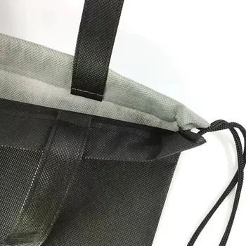 Black Non-Woven Drawstring Backpack
