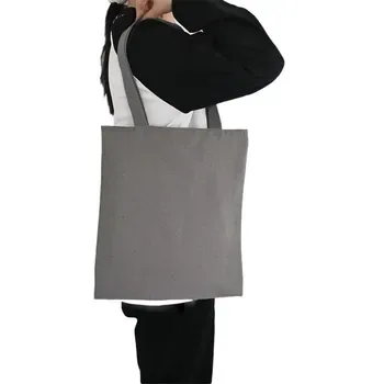 Grey Blank Canvas Shopping Tote