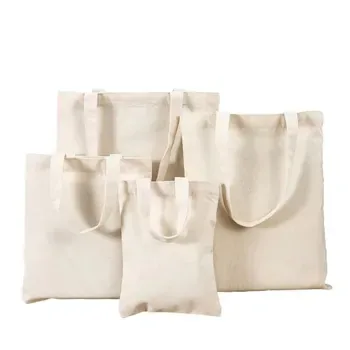 Beige and Black Canvas Grocery Shoulder Tote