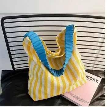 Custom Striped Canvas Shopping Tote
