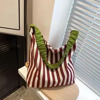 Custom Striped Canvas Shopping Tote