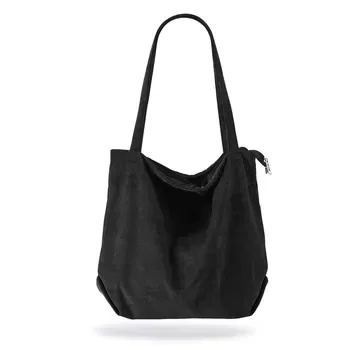 Corduroy Zipper Shopping Tote