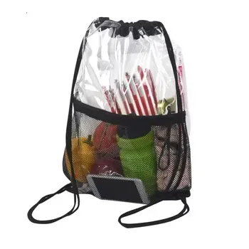 Clear PVC Beach Drawstring Backpack