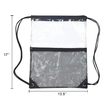 Clear PVC Beach Drawstring Backpack