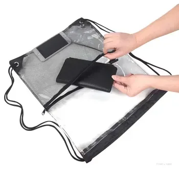 Clear PVC Beach Drawstring Backpack