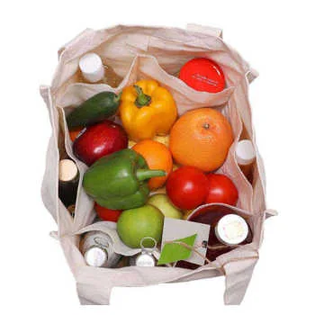 Cotton Shopping Tote with Multiple Pockets