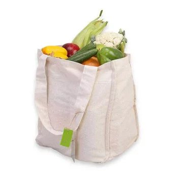 Cotton Shopping Tote with Multiple Pockets