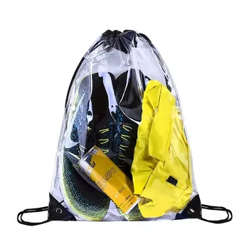 Waterproof Clear PVC Sports Drawstring Backpack