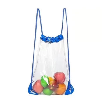 Waterproof Clear PVC Sports Drawstring Backpack