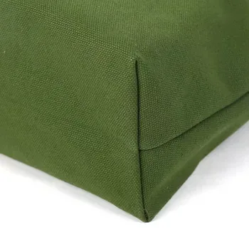 Green Cotton Canvas Shoulder Tote