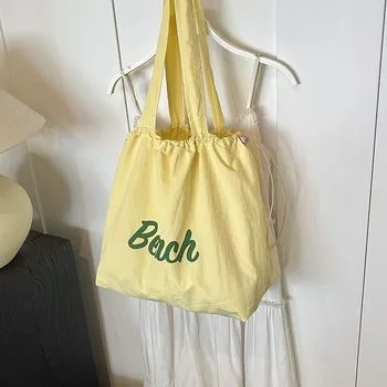 Nylon Drawstring Shoulder Shopping Bag