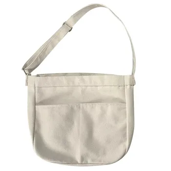 Large Canvas Crossbody Shopping Bag