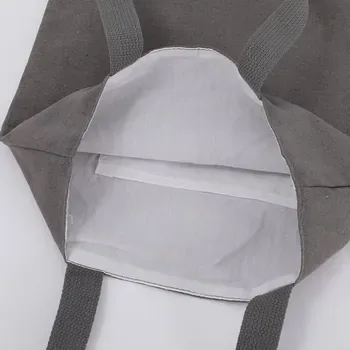 Custom Zippered Black Cotton Canvas Shopping Tote