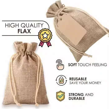 Custom Natural Jute Drawstring Gift Bag