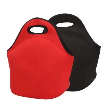 Custom Black Neoprene Lunch Cooler Bag