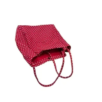 Custom Red Canvas Shopping Bag