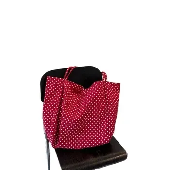 Custom Red Canvas Shopping Bag