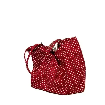 Custom Red Canvas Shopping Bag