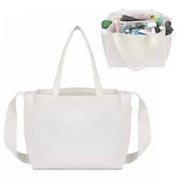 Custom Cotton Canvas Grocery Tote with Multiple Pockets