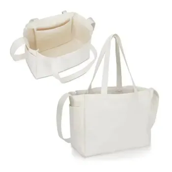 Custom Cotton Canvas Grocery Tote with Multiple Pockets
