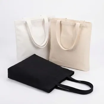 Custom White Cotton Canvas Shopping Tote