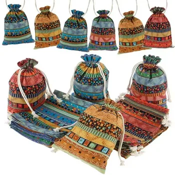 Jute Drawstring Storage Shopping Bag