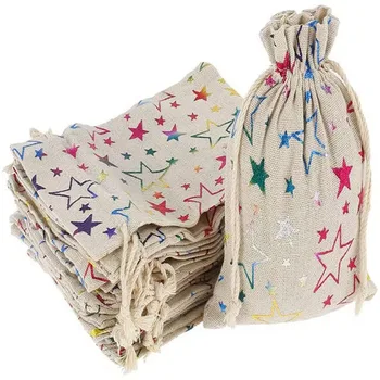 Jute Drawstring Storage Shopping Bag