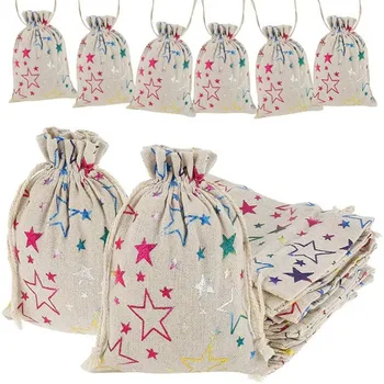 Jute Drawstring Storage Shopping Bag